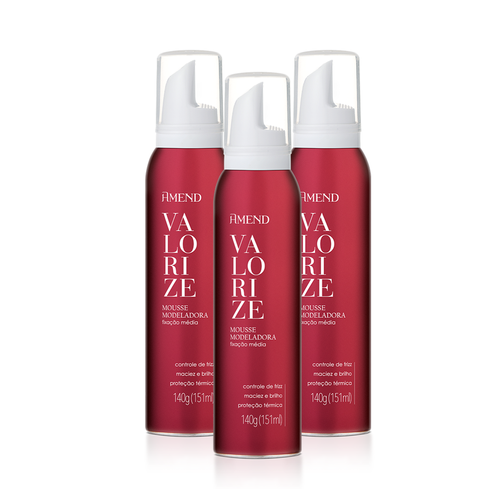 Kit Mousse Modeladora Amend Valorize 140g  | 3 produtos